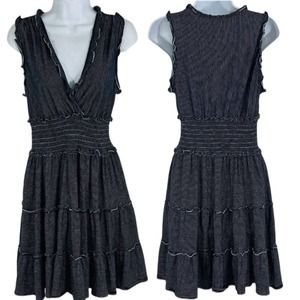 Max Studio Tiered Midi Dress SmockedCottagecore Prairie Blue Size Medium NWOT